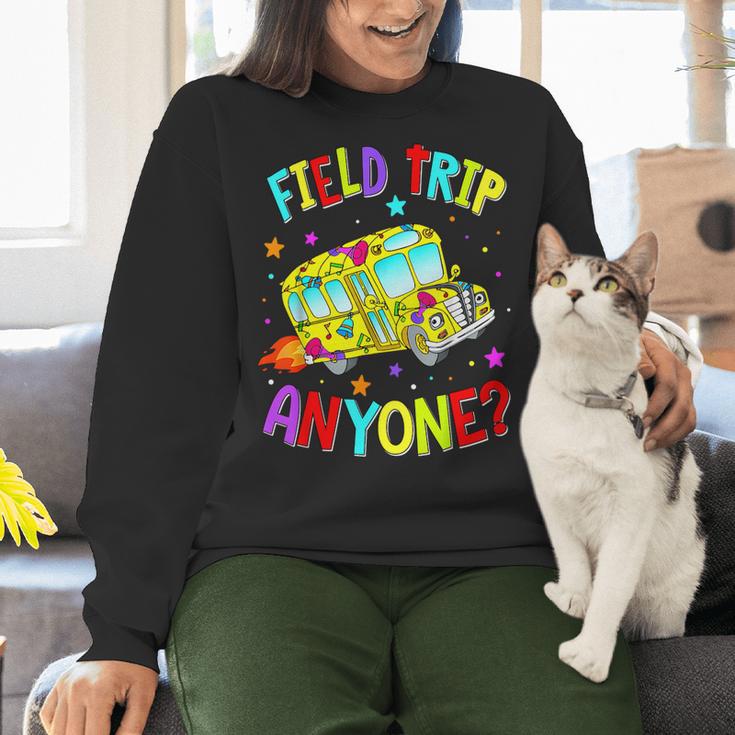 Groovy Field Trip Anyone Happy Field Day For Teachers Kids Women Crewneck Sweatshirt, gift for family, gift for coworker Groovy Field Trip Anyone Happy Field Day For Teachers Kids Women Crewneck Sweatshirt, gift for family, gift for coworker