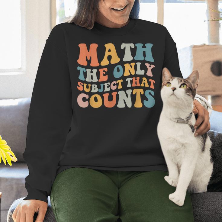 Groovy Math Is The Only Subject That Counts Math Teacher For Men Women Girls Kids Women Crewneck Sweatshirt, Groovy Teacher Sweatshirts, gift for family, gift for coworker