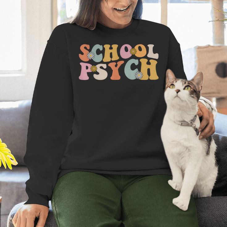 Groovy Retro School Psych Teacher School Psychologist For Men Women Girls Kids Women Crewneck Sweatshirt, Groovy Teacher Sweatshirts, gift for family, gift for coworker
