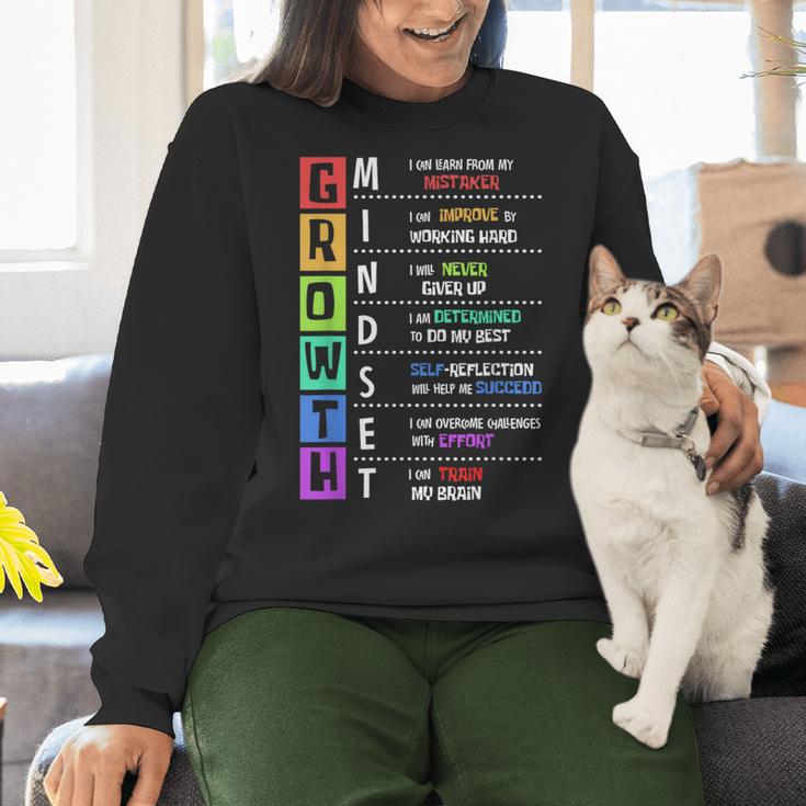 Growth Mindset Positive Motivational Classroom Teacher Learn Women Crewneck Sweatshirt, gift for family, gift for coworker