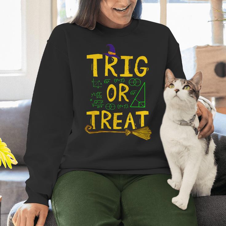 Halloween Math Teacher Trig Or Treat Student School College Women Crewneck Sweatshirt, gift for family, gift for coworker