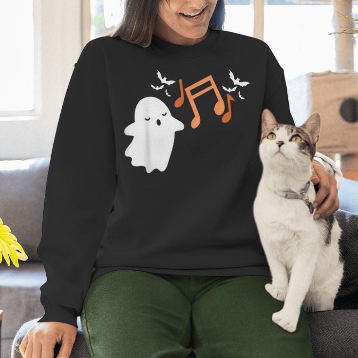Halloween Music Note Ghost Teacher Fall Musical Instrument Women Crewneck Sweatshirt, gift for family, gift for coworker Halloween Music Note Ghost Teacher Fall Musical Instrument Women Crewneck Sweatshirt, gift for family, gift for coworker