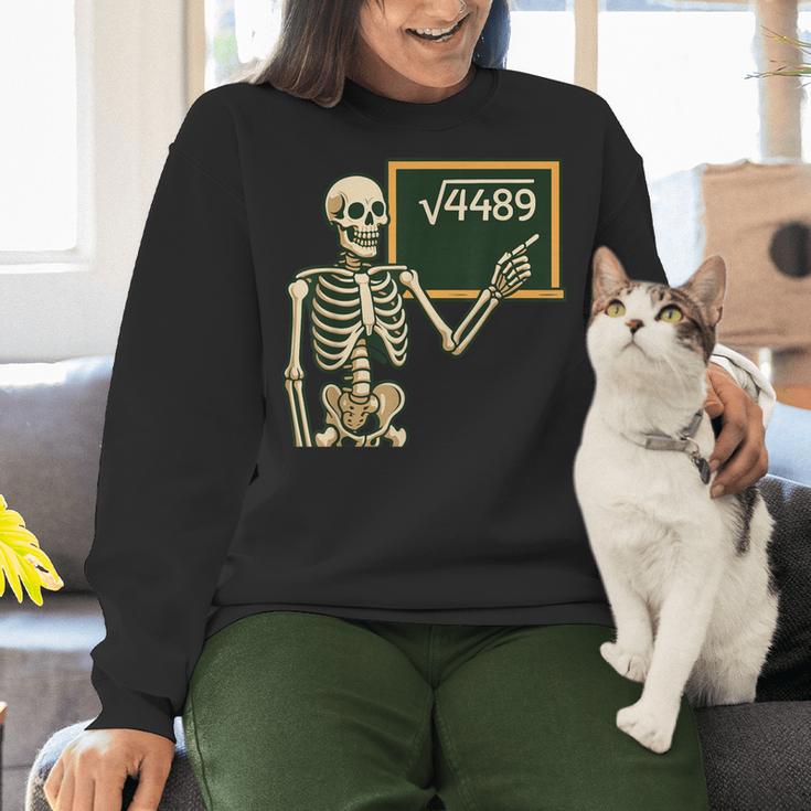 Halloween Skeleton 67 Meme Square Root 4489 Math Teacher Women Crewneck Sweatshirt, gift for family, gift for coworker Halloween Skeleton 67 Meme Square Root 4489 Math Teacher Women Crewneck Sweatshirt, gift for family, gift for coworker