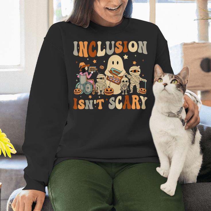 Halloween SLP Sped Teacher Groovy Inclusion Isn't Scary Women Crewneck Sweatshirt, Groovy Teacher Sweatshirts, gift for family, gift for coworker Halloween SLP Sped Teacher Groovy Inclusion Isn't Scary Women Crewneck Sweatshirt, Groovy Teacher Sweatshirts, gift for family, gift for coworker