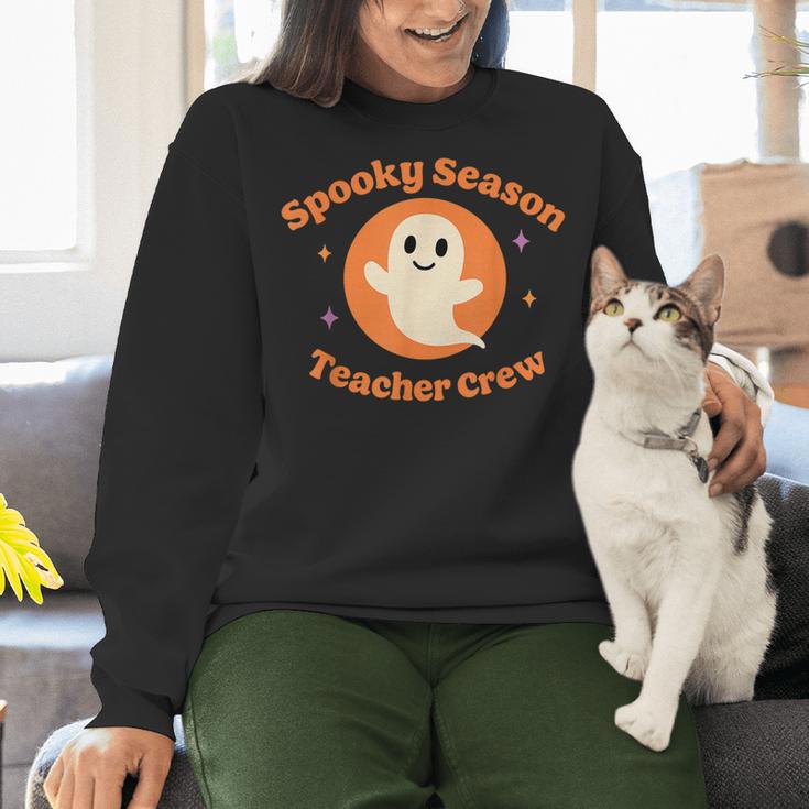Halloween Teacher Crew Spooky Season Retro Ghost Women Crewneck Sweatshirt, gift for family, gift for coworker Halloween Teacher Crew Spooky Season Retro Ghost Women Crewneck Sweatshirt, gift for family, gift for coworker