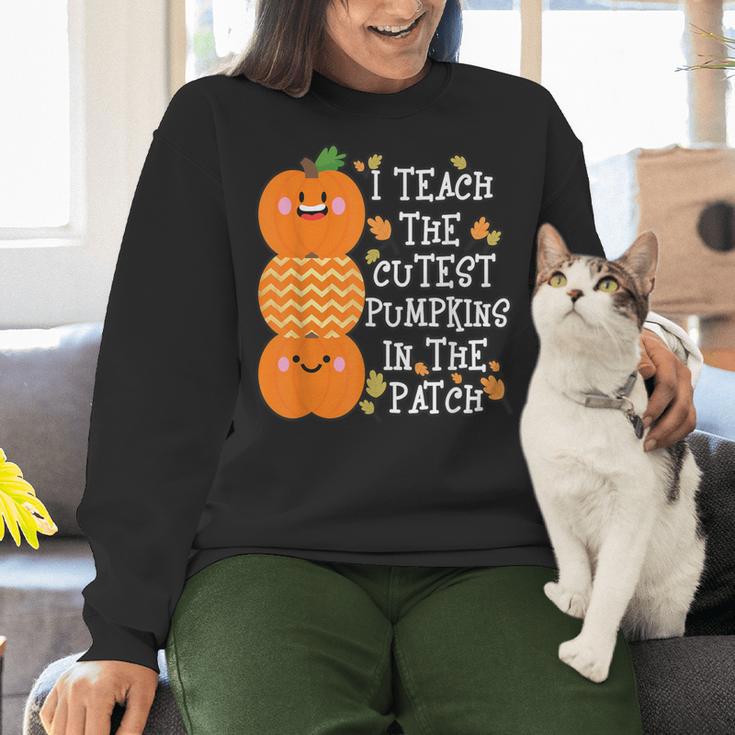 Halloween Teacher Shirt I Teach The Cutest Pumpkins In Patch Men Women Kids Women Crewneck Sweatshirt, gift for family, gift for coworker