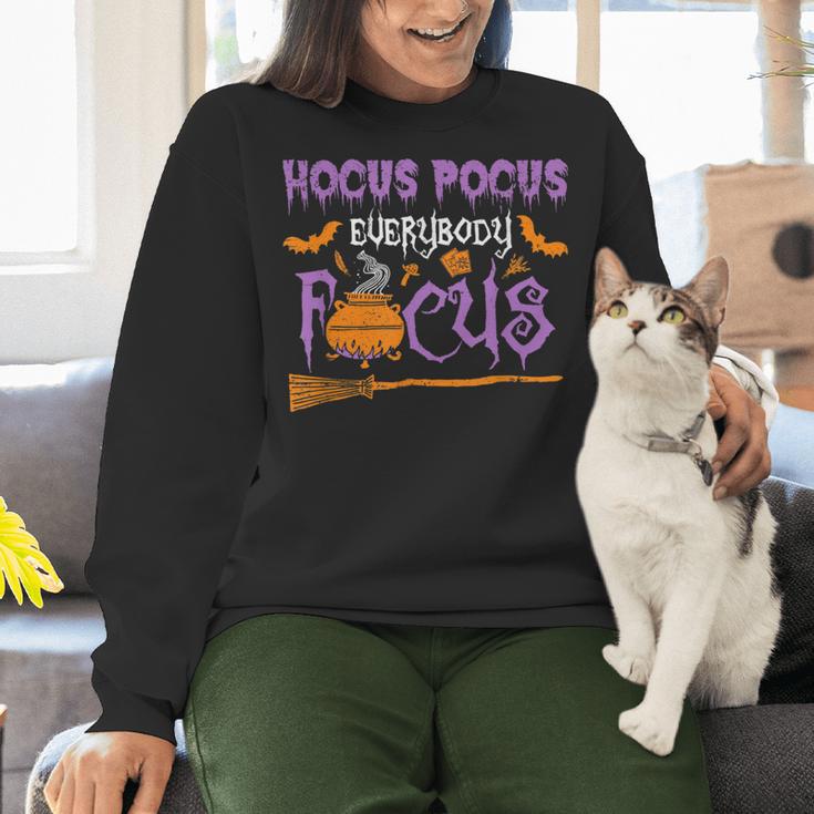 Halloween Teacher Or Student Hocus Pocus Everybody Focus For Men Women Kids Women Crewneck Sweatshirt, gift for family, gift for coworker Halloween Teacher Or Student Hocus Pocus Everybody Focus For Men Women Kids Women Crewneck Sweatshirt, gift for family, gift for coworker