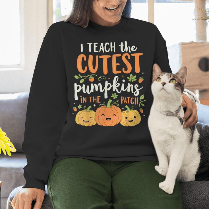 Halloween Teacher I Teach The Cutest Pumpkins In The Patch Women Crewneck Sweatshirt, gift for family, gift for coworker