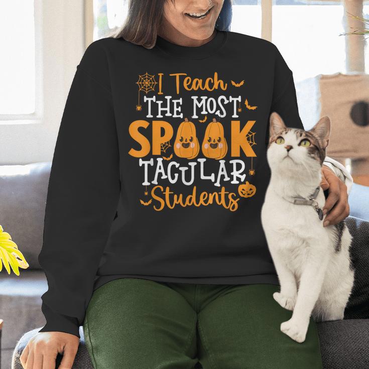 Halloween Teacher I Teach The Most Spooktacular Students Men Women Women Crewneck Sweatshirt, gift for family, gift for coworker Halloween Teacher I Teach The Most Spooktacular Students Men Women Women Crewneck Sweatshirt, gift for family, gift for coworker