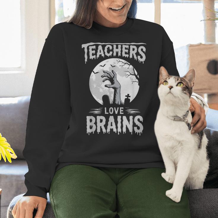 Halloween Teacher Tshirts Zombie Teachers Love Brains Women Crewneck Sweatshirt, gift for family, gift for coworker Halloween Teacher Tshirts Zombie Teachers Love Brains Women Crewneck Sweatshirt, gift for family, gift for coworker
