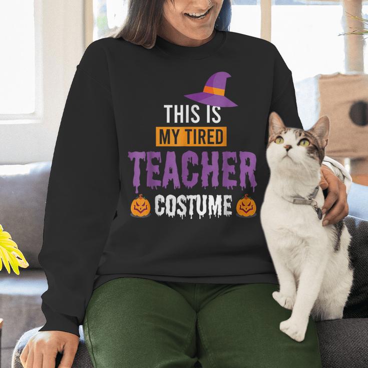 Halloween Teachers This Is My Tired Teacher Costume Women Crewneck Sweatshirt, gift for family, gift for coworker Halloween Teachers This Is My Tired Teacher Costume Women Crewneck Sweatshirt, gift for family, gift for coworker