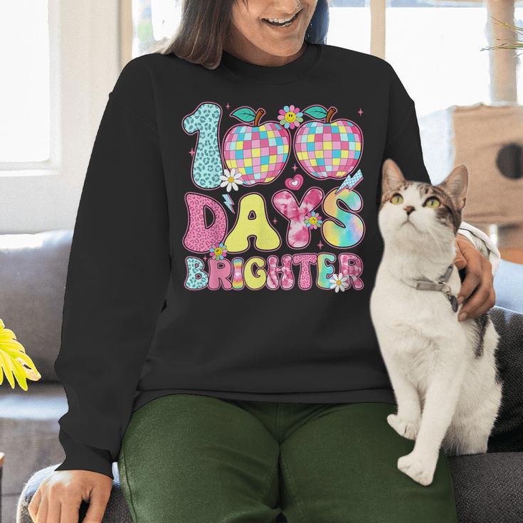 Happy 100th Day Of School 100 Days Brighter Teachers Kids Women Crewneck Sweatshirt, gift for family, gift for coworker Happy 100th Day Of School 100 Days Brighter Teachers Kids Women Crewneck Sweatshirt, gift for family, gift for coworker