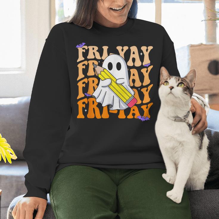 Happy Fri-Yay Friday Lovers Groovy Teacher Life Halloween Women Crewneck Sweatshirt, Groovy Teacher Sweatshirts, gift for family, gift for coworker Happy Fri-Yay Friday Lovers Groovy Teacher Life Halloween Women Crewneck Sweatshirt, Groovy Teacher Sweatshirts, gift for family, gift for coworker