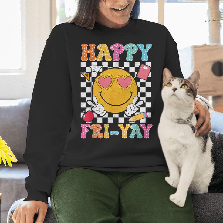 Happy Fri-Yay Groovy Teacher Friday Weekend Fri Yay Women Crewneck Sweatshirt, Groovy Teacher Sweatshirts, gift for family, gift for coworker Happy Fri-Yay Groovy Teacher Friday Weekend Fri Yay Women Crewneck Sweatshirt, Groovy Teacher Sweatshirts, gift for family, gift for coworker