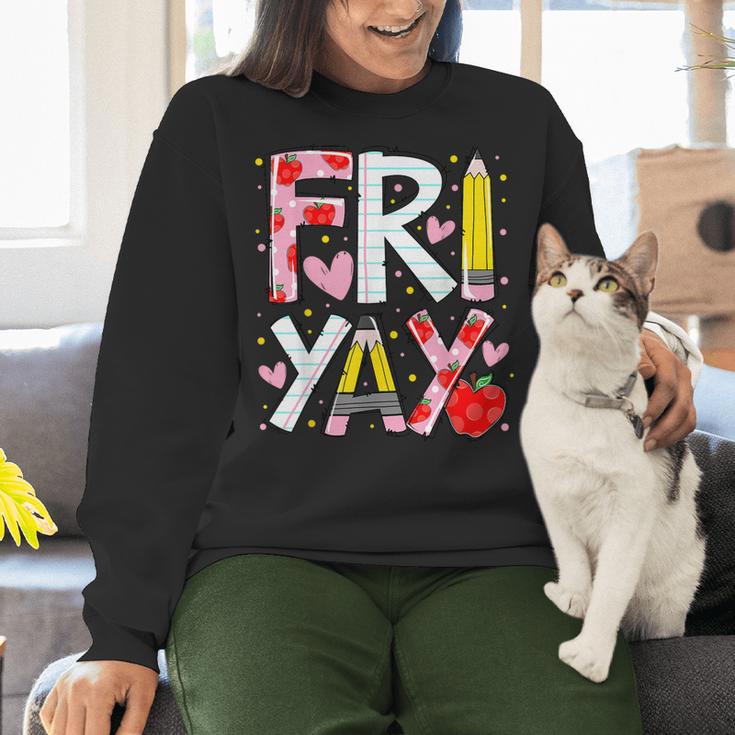 Happy Fri-Yay Teacher Back To School Friday Lovers Women Crewneck Sweatshirt, gift for family, gift for coworker Happy Fri-Yay Teacher Back To School Friday Lovers Women Crewneck Sweatshirt, gift for family, gift for coworker