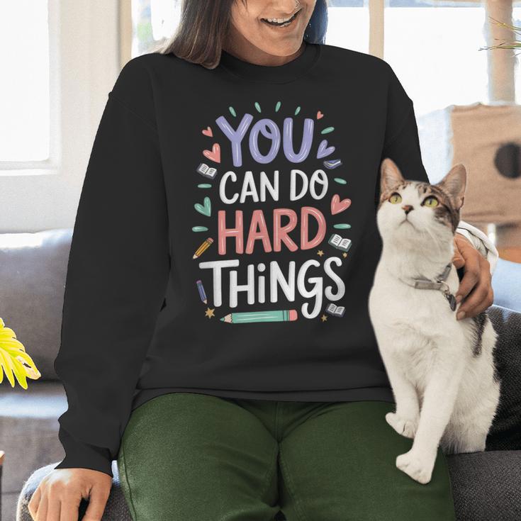 You Can Do Hard Things Test Day Teacher Kids Women Crewneck Sweatshirt, gift for family, gift for coworker You Can Do Hard Things Test Day Teacher Kids Women Crewneck Sweatshirt, gift for family, gift for coworker