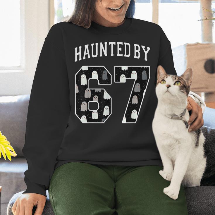 Haunted By 6 7 67 Six Seven Halloween Teacher Mom Women Crewneck Sweatshirt, gift for family, gift for coworker Haunted By 6 7 67 Six Seven Halloween Teacher Mom Women Crewneck Sweatshirt, gift for family, gift for coworker