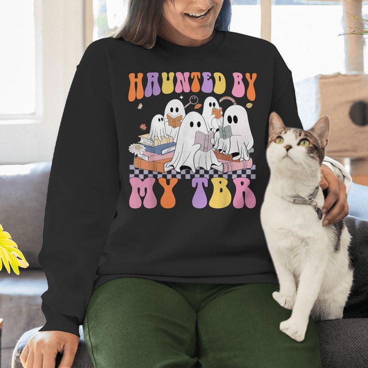 Haunted By My TBR Cute Ghosts Book Reading Teacher Halloween Women Crewneck Sweatshirt, gift for family, gift for coworker Haunted By My TBR Cute Ghosts Book Reading Teacher Halloween Women Crewneck Sweatshirt, gift for family, gift for coworker