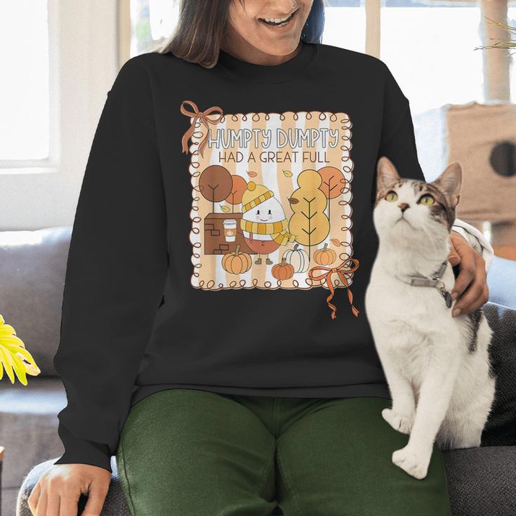 Humpty Dumpty Had A Great Fall Teacher Thanksgiving Autumn Women Crewneck Sweatshirt, gift for family, gift for coworker Humpty Dumpty Had A Great Fall Teacher Thanksgiving Autumn Women Crewneck Sweatshirt, gift for family, gift for coworker