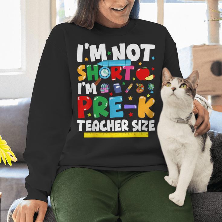 I'm Not Short I'm Pre-K Teacher Size Back To School Teacher Women Crewneck Sweatshirt, gift for family, gift for coworker