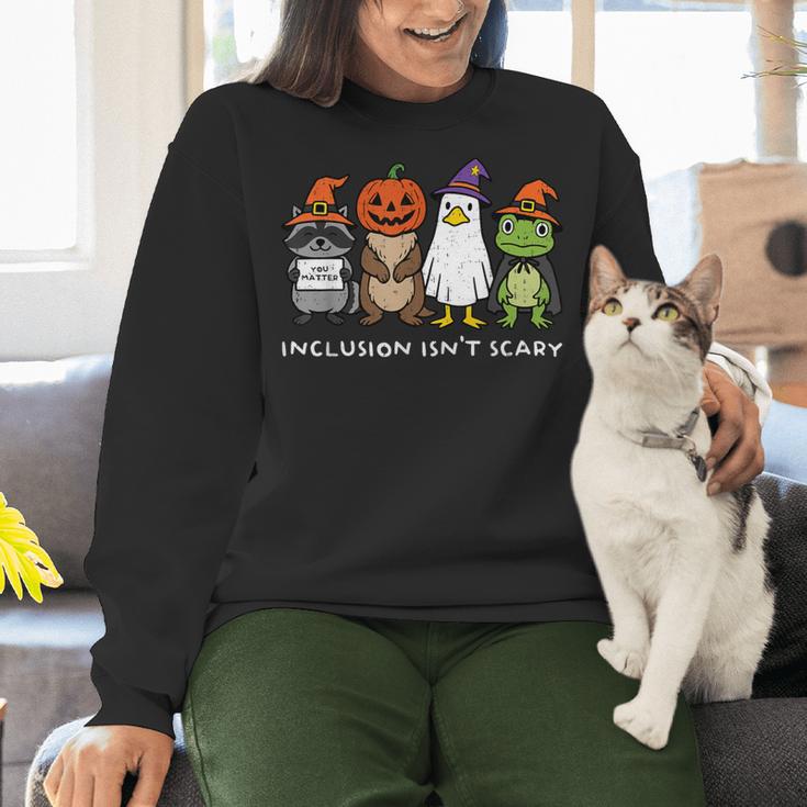 Inclusion Isn't Scary SLP Halloween Sped Teacher Animal Women Crewneck Sweatshirt, gift for family, gift for coworker Inclusion Isn't Scary SLP Halloween Sped Teacher Animal Women Crewneck Sweatshirt, gift for family, gift for coworker
