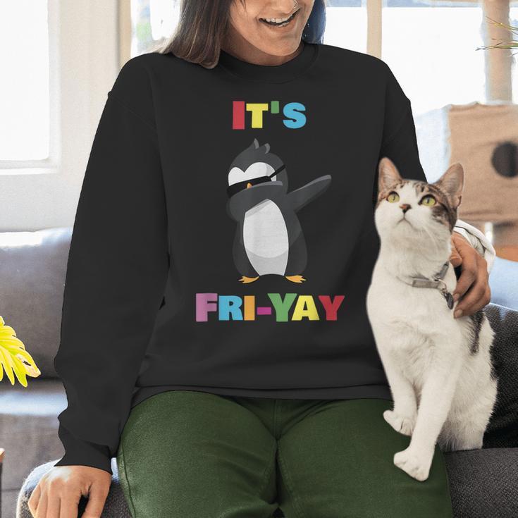 It's Fri-Yay Dabbing Penguin Friday Weekend Teacher Student Women Crewneck Sweatshirt, gift for family, gift for coworker It's Fri-Yay Dabbing Penguin Friday Weekend Teacher Student Women Crewneck Sweatshirt, gift for family, gift for coworker