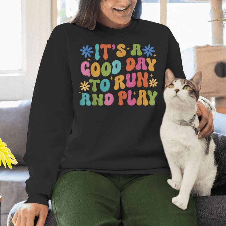 Its A Good Day To Run And Play PE Teacher Physical Education Women Crewneck Sweatshirt, Pe Teacher Sweatshirts, gift for family, gift for coworker Its A Good Day To Run And Play PE Teacher Physical Education Women Crewneck Sweatshirt, Pe Teacher Sweatshirts, gift for family, gift for coworker