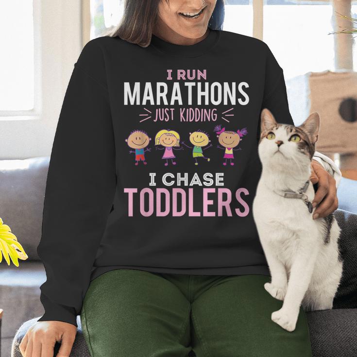 Just Kidding I Chase Toddlers Daycare Provider Nanny Teacher Women Crewneck Sweatshirt, gift for family, gift for coworker Just Kidding I Chase Toddlers Daycare Provider Nanny Teacher Women Crewneck Sweatshirt, gift for family, gift for coworker