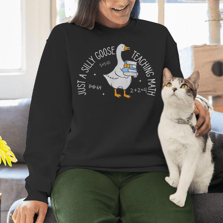 Just A Silly Goose Teaching Math Teacher Back To School Women Crewneck Sweatshirt, gift for family, gift for coworker Just A Silly Goose Teaching Math Teacher Back To School Women Crewneck Sweatshirt, gift for family, gift for coworker