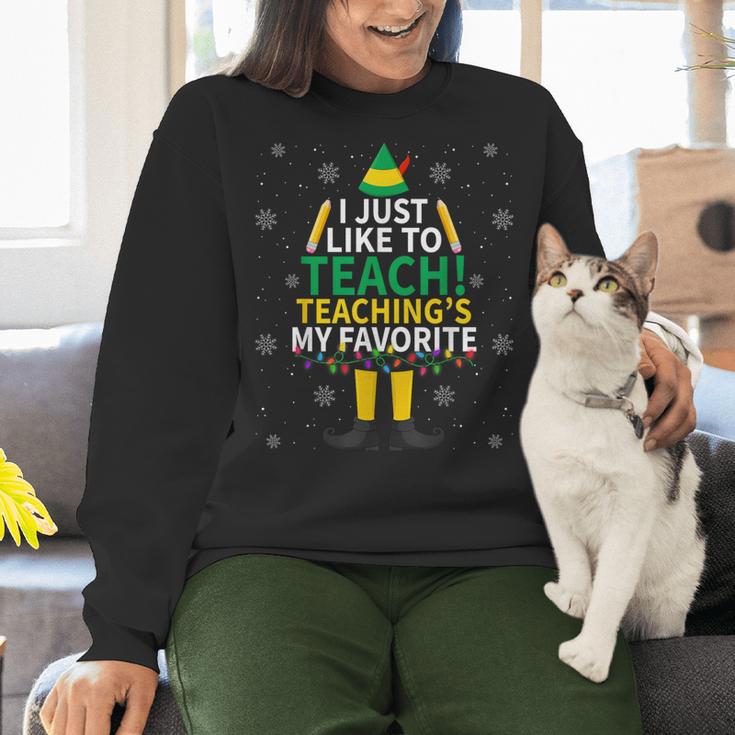I Just Like To Teach Teaching My Favorite Christmas Teacher Women Crewneck Sweatshirt, gift for family, gift for coworker I Just Like To Teach Teaching My Favorite Christmas Teacher Women Crewneck Sweatshirt, gift for family, gift for coworker