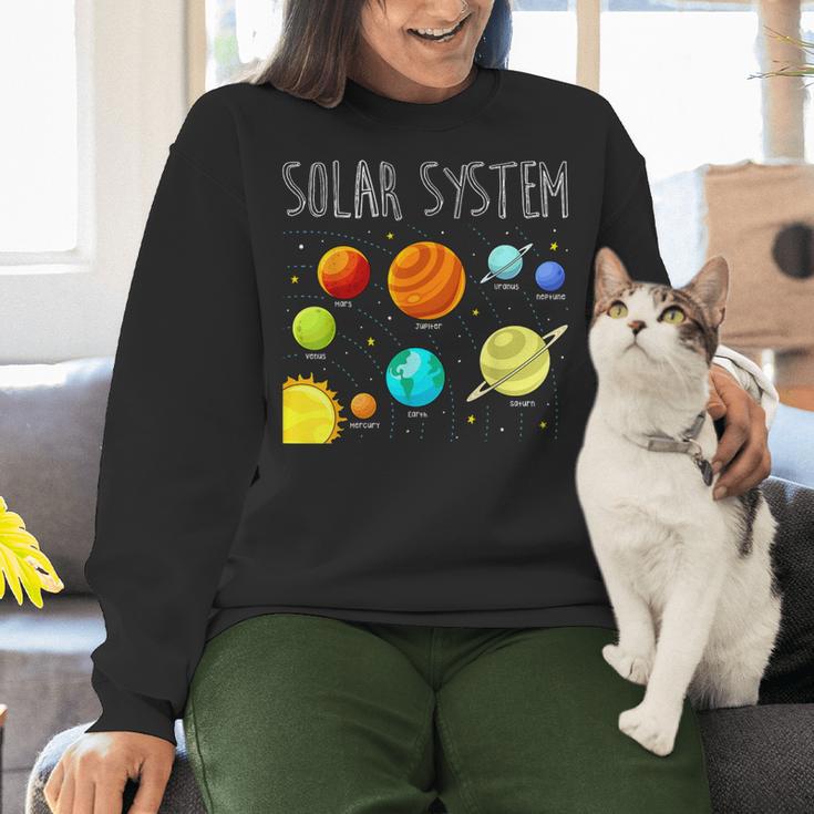 Kids Solar Systems Cute Planets Space Science Teacher School Women Crewneck Sweatshirt, Science Teacher Sweatshirts, gift for family, gift for coworker