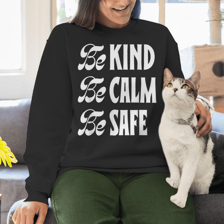Be Kind Be Calm Be Safe Awareness For Teachers For Men Women Kids Women Crewneck Sweatshirt, gift for family, gift for coworker Be Kind Be Calm Be Safe Awareness For Teachers For Men Women Kids Women Crewneck Sweatshirt, gift for family, gift for coworker