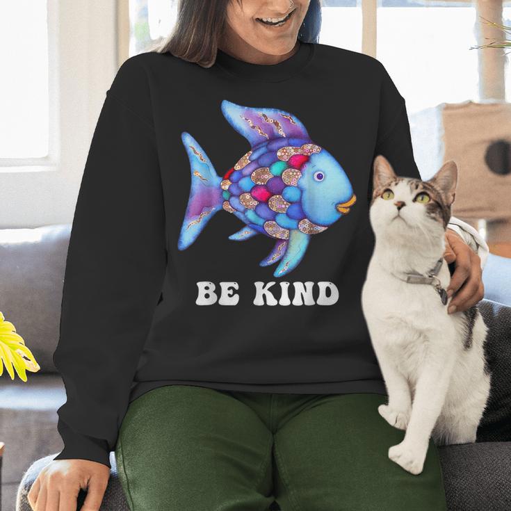Be Kind Rainbow Fish Teacher Life Teaching Back To School Women Crewneck Sweatshirt, gift for family, gift for coworker Be Kind Rainbow Fish Teacher Life Teaching Back To School Women Crewneck Sweatshirt, gift for family, gift for coworker