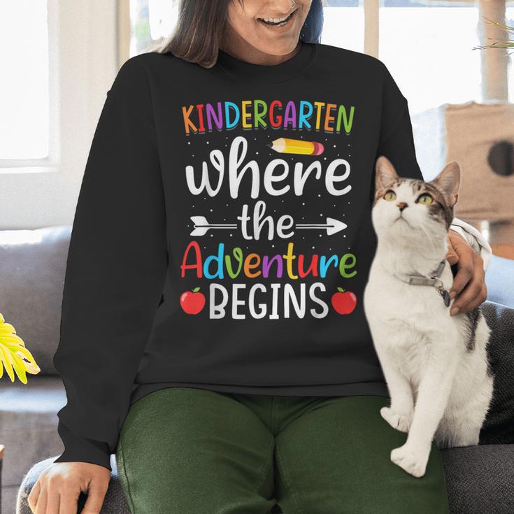 Kindergarten Where The Adventure Begins Shirt Children's Teacher Women Crewneck Sweatshirt, gift for family, gift for coworker
