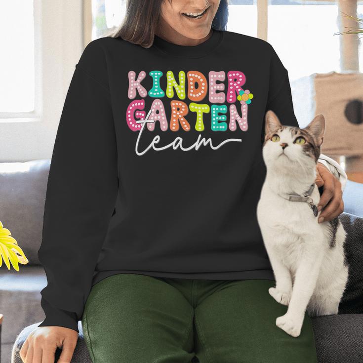 Kindergarten Team Teacher Back To School Kindergarten Squad Women Crewneck Sweatshirt, gift for family, gift for coworker