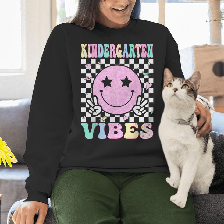 Kindergarten Vibes First Day Of School Kindergarten Teacher Women Crewneck Sweatshirt, gift for family, gift for coworker Kindergarten Vibes First Day Of School Kindergarten Teacher Women Crewneck Sweatshirt, gift for family, gift for coworker