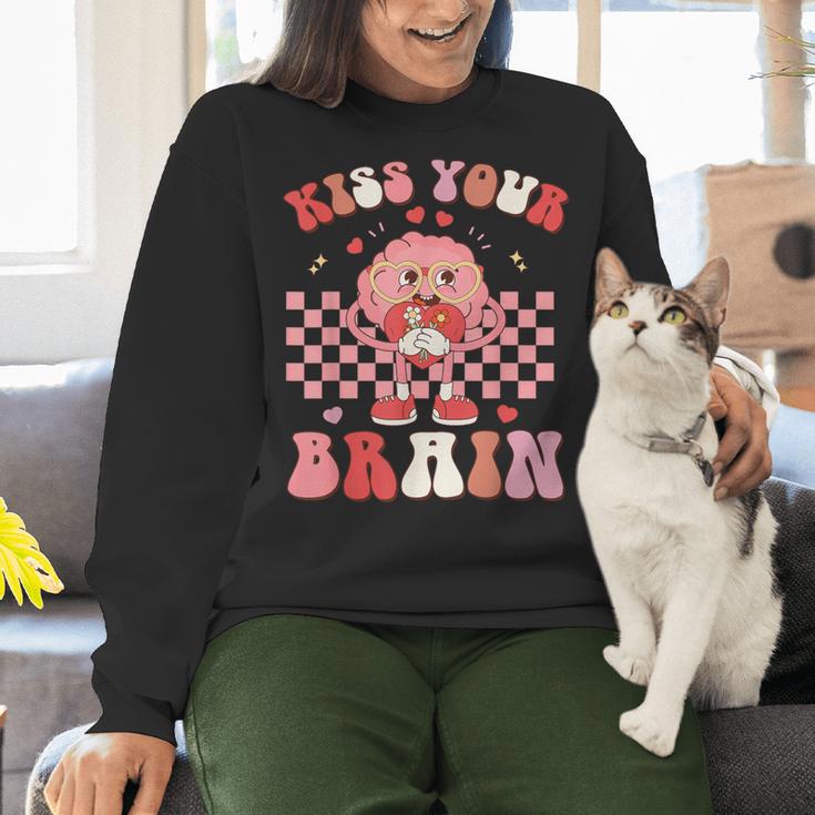 Kiss Your Brain Valentines Test Day Teacher Squad Kids Women Crewneck Sweatshirt, gift for family, gift for coworker Kiss Your Brain Valentines Test Day Teacher Squad Kids Women Crewneck Sweatshirt, gift for family, gift for coworker