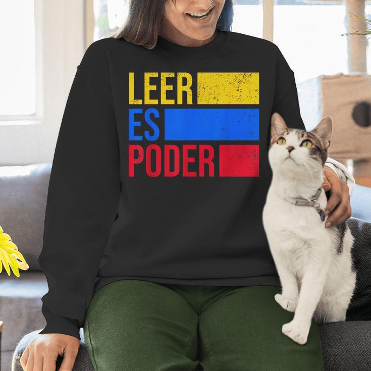 Leer Es Poder Colombian Spanish Teacher Maestra Colombia Women Crewneck Sweatshirt, gift for family, gift for coworker Leer Es Poder Colombian Spanish Teacher Maestra Colombia Women Crewneck Sweatshirt, gift for family, gift for coworker