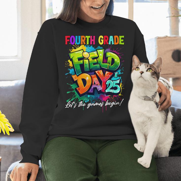 Let The Games Begin Fourth Grade Field Day 2025 Teacher Kid Women Crewneck Sweatshirt, gift for family, gift for coworker