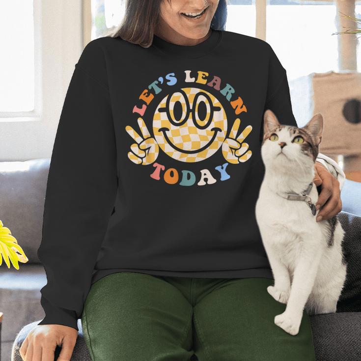 Let's Learn Today First Day Of School For Teacher Student Women Crewneck Sweatshirt, gift for family, gift for coworker
