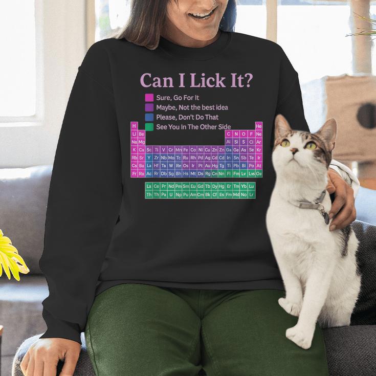Can I Lick It Periodic Table Teacher Student Kids Women Crewneck Sweatshirt, gift for family, gift for coworker Can I Lick It Periodic Table Teacher Student Kids Women Crewneck Sweatshirt, gift for family, gift for coworker