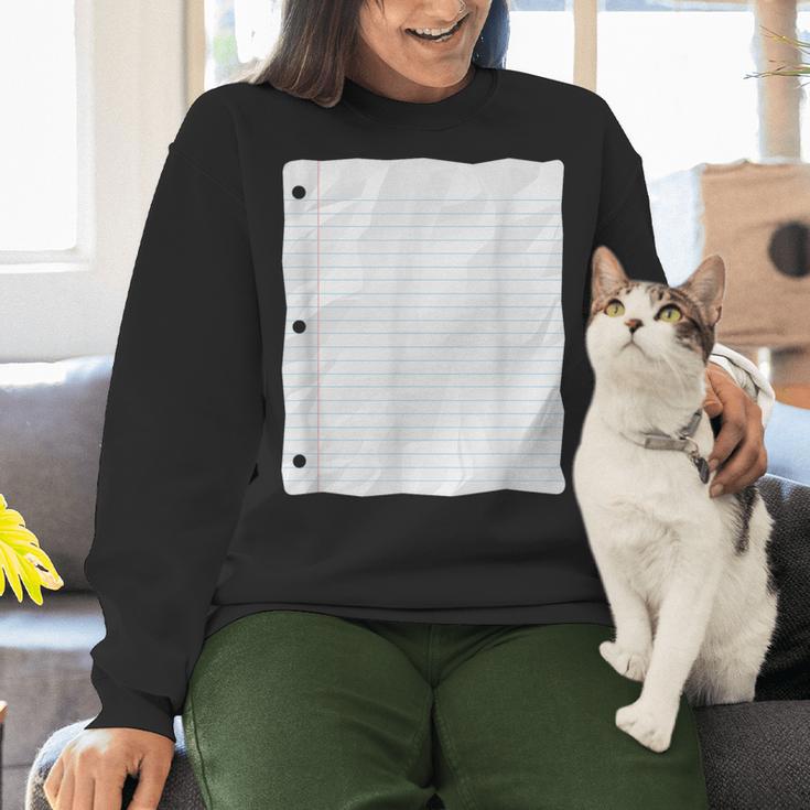 Lined Paper Notebook Halloween Costume For Students Teachers For Men Women Kids Women Crewneck Sweatshirt, gift for family, gift for coworker Lined Paper Notebook Halloween Costume For Students Teachers For Men Women Kids Women Crewneck Sweatshirt, gift for family, gift for coworker