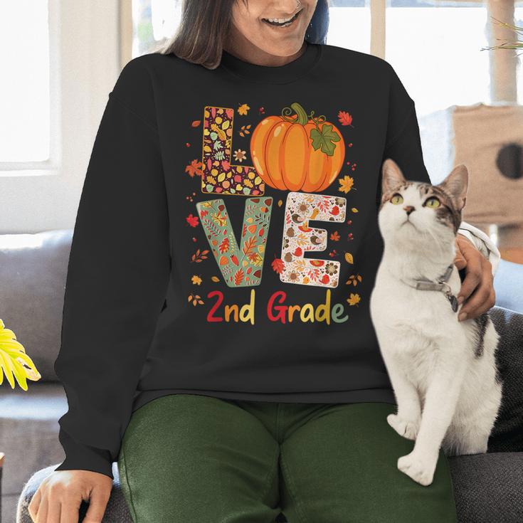 Love 2nd Grade Happy Fall Thanksgiving For 2nd Teacher For Men Women Girls Kids Women Crewneck Sweatshirt, 2nd Grade Teacher Sweatshirts, gift for family, gift for coworker Love 2nd Grade Happy Fall Thanksgiving For 2nd Teacher For Men Women Girls Kids Women Crewneck Sweatshirt, 2nd Grade Teacher Sweatshirts, gift for family, gift for coworker