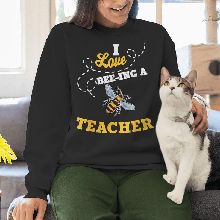 I Love Bee-Ing A Teacher Honey Bee Job Profession Women Crewneck Sweatshirt, gift for family, gift for coworker