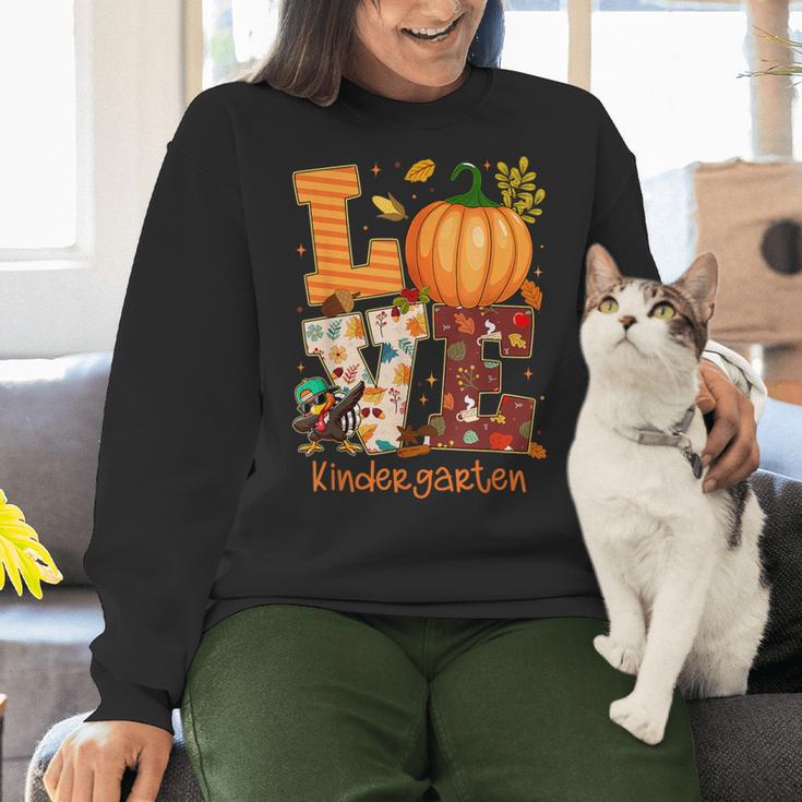 Love Kindergarten Teacher Turkey Thanksgiving Autumn Fall Women Crewneck Sweatshirt, gift for family, gift for coworker Love Kindergarten Teacher Turkey Thanksgiving Autumn Fall Women Crewneck Sweatshirt, gift for family, gift for coworker