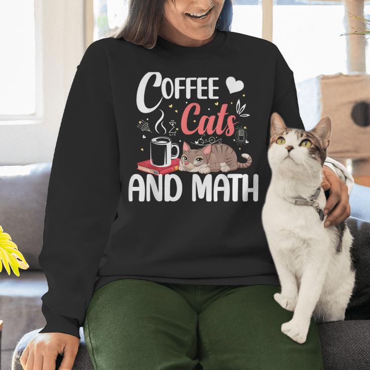 I Love Math Cats And Coffee Heart Mathematics Teacher Women Crewneck Sweatshirt, gift for family, gift for coworker I Love Math Cats And Coffee Heart Mathematics Teacher Women Crewneck Sweatshirt, gift for family, gift for coworker