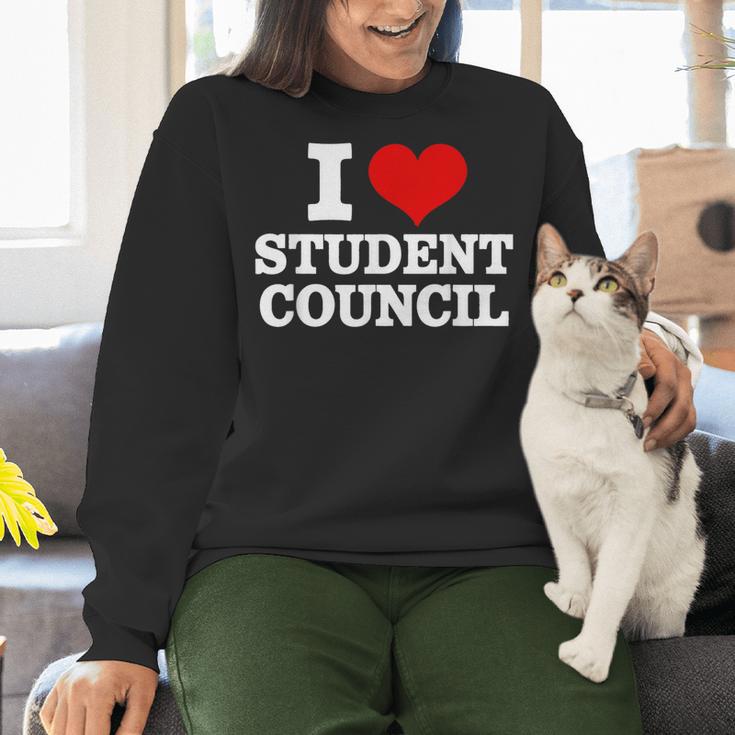 I Love Student Council Student Teacher Women Crewneck Sweatshirt, gift for family, gift for coworker