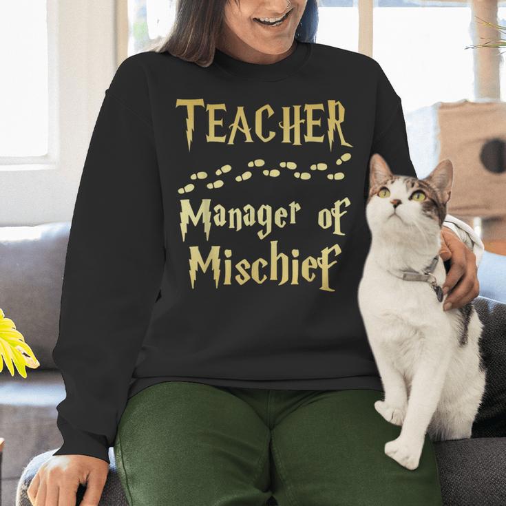 Magical Teacher Manager Of Mischief Birthday Family Party Women Crewneck Sweatshirt, gift for family, gift for coworker Magical Teacher Manager Of Mischief Birthday Family Party Women Crewneck Sweatshirt, gift for family, gift for coworker