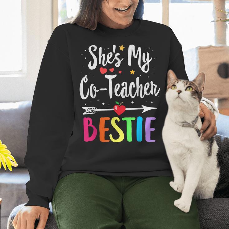 Matching Co-Teacher Best Friend She's My Bestie Work Team Women Crewneck Sweatshirt, gift for family, gift for coworker Matching Co-Teacher Best Friend She's My Bestie Work Team Women Crewneck Sweatshirt, gift for family, gift for coworker