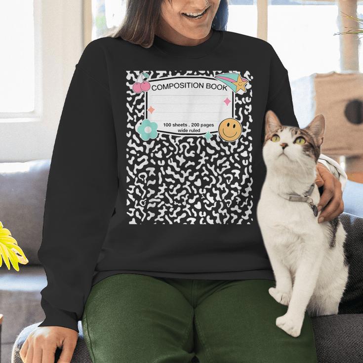 Matching Group Halloween Teacher Composition Book Notebook Women Crewneck Sweatshirt, gift for family, gift for coworker Matching Group Halloween Teacher Composition Book Notebook Women Crewneck Sweatshirt, gift for family, gift for coworker